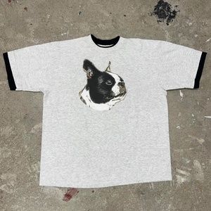 Vintage Boston Terrier Shirt XL Dog Cute Screen Stars Best Gray Ash T-Shirt USA